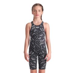 Arena Girls Printed Full Body Swimsuit - Black Multi