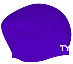 TYR Long Hair Wrinkle Free Silicone Swimming Cap - Purple