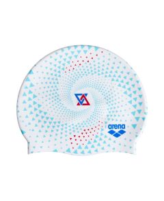 Arena Fireflow Print 2 Swimming Cap - Aqua/White/Fireflow