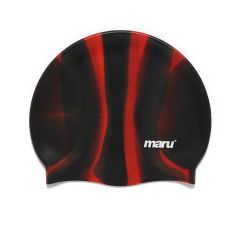 Maru Multi Silicone Swim Hat - Black/Red