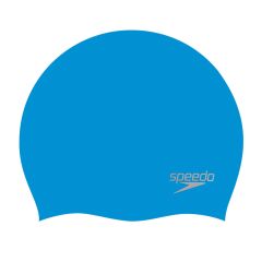 Speedo Plain Moulded Silicone Swimming Cap - Blue