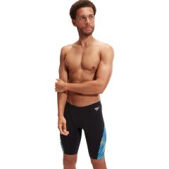 Speedo Mens Allover Digi V-Cut Jammer - Black/True Cobalt