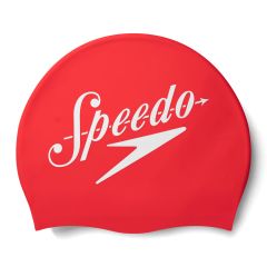 Speedo Printed Silicone Swimming Cap - Red