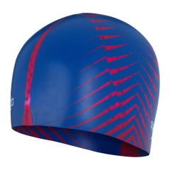 Speedo Reversible Moulded Silicone Swimming Cap - Blue/Red