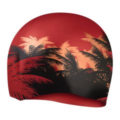 Speedo Long Hair Printed Swimming Cap - Black