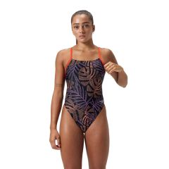 Speedo Womens Allover Digital Tie Back Swimsuit - Multi