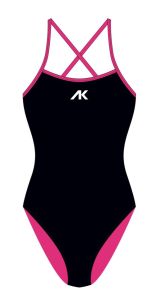 Womens AK Tieback Swimsuit - Black/Pink