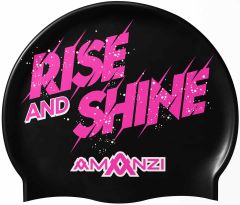 Amanzi Rise And Shine Swim Cap - Black/Pink