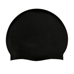 AK Adult Silicone Suede Swimming Cap - Black