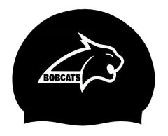 Burnley Bobcats Club Logo Only Swimming Cap - Black/White