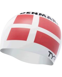 TYR Denmark Silicone Swimming Cap - White