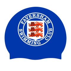 Faversham Club Logo Only Swimming Cap - Royal Blue/White/Red/Black