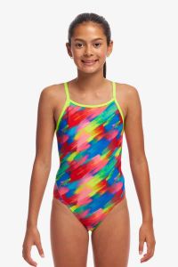 Funkita Girls Stroked Diamond Back One Piece Swimsuit - Multi