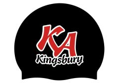 Kingsbury Aquarius Club Logo Only Swimming Cap - Black/Red/White