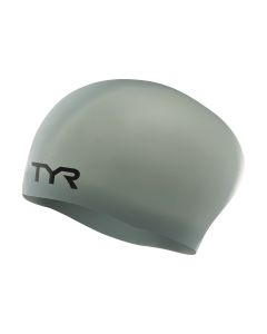 TYR Long Hair Wrinkle Free Silicone Swimming Cap - Grey