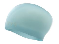 TYR Long Hair Wrinkle Free Silicone Swimming Cap - Sky Blue