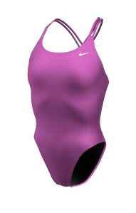 Nike Womens Hydrastrong Solid Spiderback One Piece Swimsuit - Fire Pink