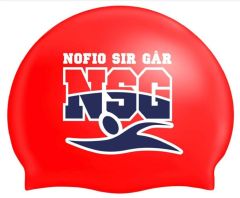 Nofio Sir Gar 3pk Club Logo Only Swimming Cap - Red/Navy/White