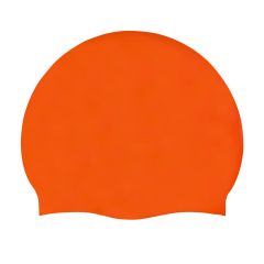 AK Adult Long Hair Silicone Suede Swimming Cap - Orange