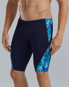 TYR Mens Crystalized Blade Splice Jammer - Navy/Blue/Green