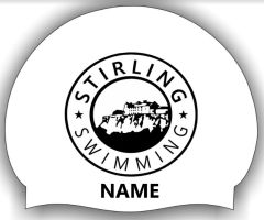 Stirling White 3pk Club Logo + Name Swimming Cap - White/Black