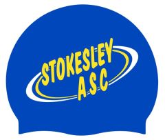 Stokesley Blue Club Logo Only Swimming Cap - Blue/Yellow/White