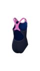 Speedo Girls Digi Placement Splashback Swimsuit - True Navy/Kiki Pink/Siren Red/Matcha