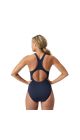 Speedo Womens Digital Printed Medalist Swimsuit - True Navy