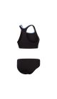 Speedo Womens Placement 2 Piece - Black/True Cobalt/Curious Blue