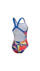 Speedo Womens Allover Digital Leaderback Swimsuit - Watermelon/Flare Pink/Mandarin Peel/Lemon Drizzle