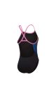 Speedo Womens Placement Digital Turnback Swimsuit - Black/Kiki Pink/Picton Blue