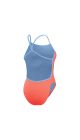 Speedo Womens Solid Vback Swimsuit - Disco Peach/Curious Blue