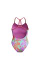 Speedo Girls Allover Lane Line Back Swimsuit - Multi