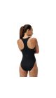 Speedo Womens Racer Zip Swimsuit with Built in Swim Bra - Anthracite