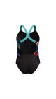 Speedo Girls Digital Placement Powerback Swimsuit - Black/Arctic Glass