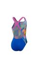 Speedo Girls Digital Allover Powerback Swimsuit - True Cobalt/Kiki Pink/Lemon Drizzle/Matcha/Siren Red