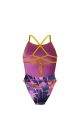 Speedo Womens Allover Digital Lattice Tie-Back Swimsuit - Multi