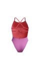 Speedo Womens Solid Lattice Tie-Back Swimsuit - Neon Violet