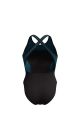 Speedo Womens High Neck Splice Cross Back Swimsuit - Black/Dark Teal