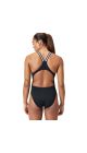 Speedo Womens Vanquisher Performance Back Swimsuit - Black/Silver