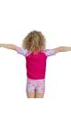 Speedo Girls Short Sleeve Printed Rash Top Set - Pink/Blue