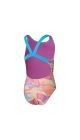 Speedo Girls Digital Allover Leaderback Swimsuit - Kiki Pink/Picton Blue/Nectarine/Siren Red/Matcha