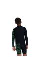 Speedo Boys Long Sleeve Printed Rash Top - Black/Green