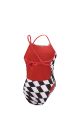 Speedo Womens Allover Digital Tie Back Swimsuit - Black/White