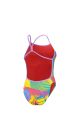 Speedo Womens Allover Digital Vback Swimsuit - Flare Pink/Bitter Lime/Sweet Purple/Bolt/Mandarin Peel