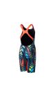 Speedo Fastskin Junior Endurance+ Max Openback Kneeskin - Dark Teal/Picton Blue/Siren Red