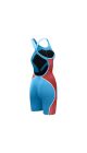 Speedo Womens Fastskin LZR Pure Intent 2 Openback Kneeskin - Picton Blue/Flame Red/Snow Reflective