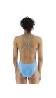 TYR Womens Lapped Solid Cutoutfit Swimsuit - Sky Blue