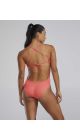 TYR Womens Solid Crosscut Tieback Swimsuit - Coral