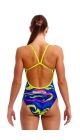 Funkita Ladies Dammed Single Strap One Piece Swimsuit - Multi